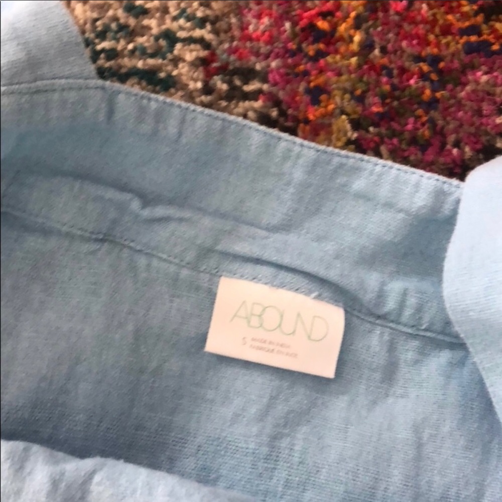ABOUND Light Blue Linen Ruffle Tank Top - Picture 4 of 5